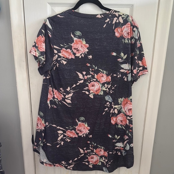 Floral Women's Top - Pink and Blue - Picture 5 of 6